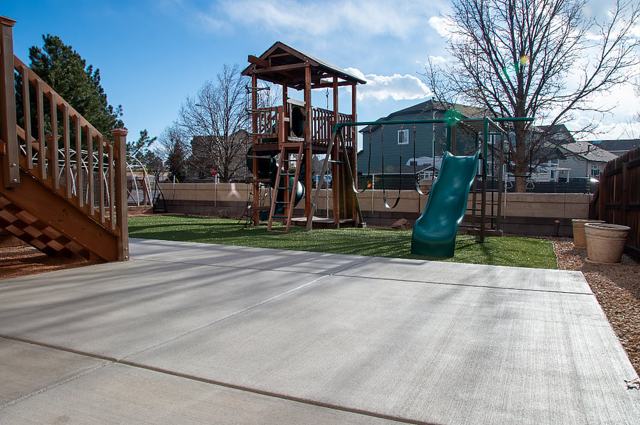 View of the backyard from your entrance. Patio furniture and outdoor fire pit coming soon!