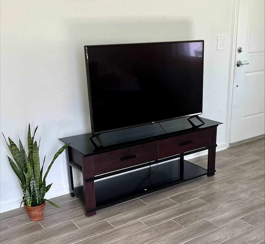 Enjoy a 43" TV with premium streaming services included: Netflix, HBO Max, Hulu, and Disney+