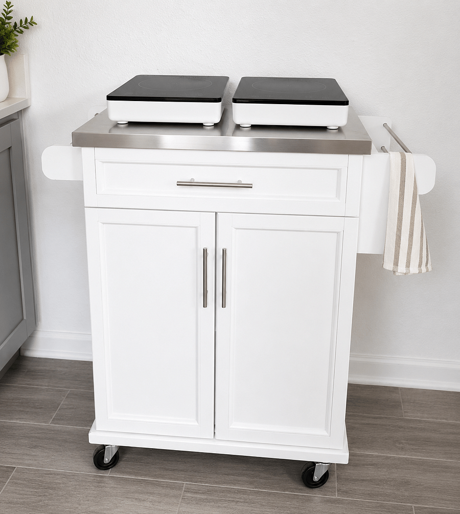 Please note: The kitchen does not have a traditional stove, but is equipped with two convenient hotplates, perfect for preparing meals.