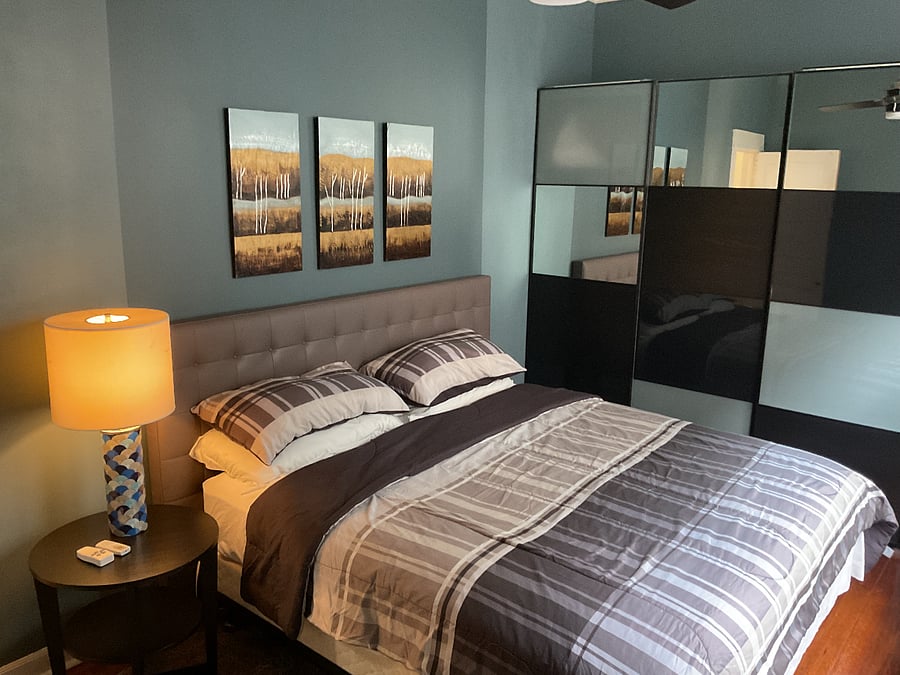 Primary bedroom with king size bed