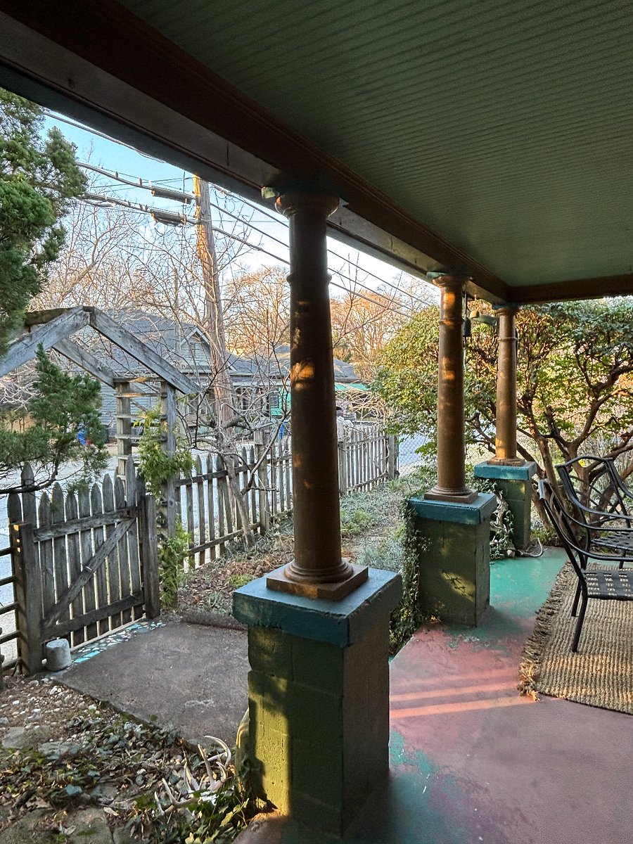 Looking out from the porch 
