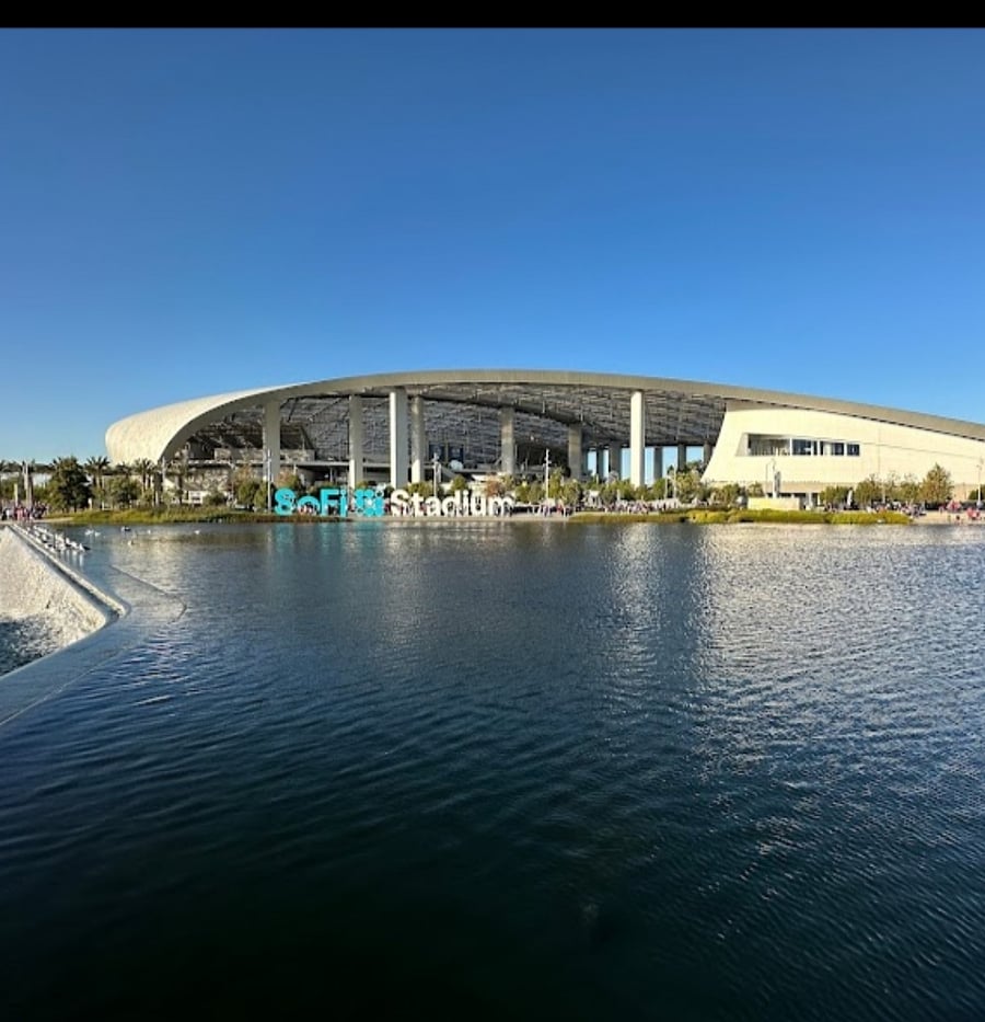So fi stadium (3 min away)