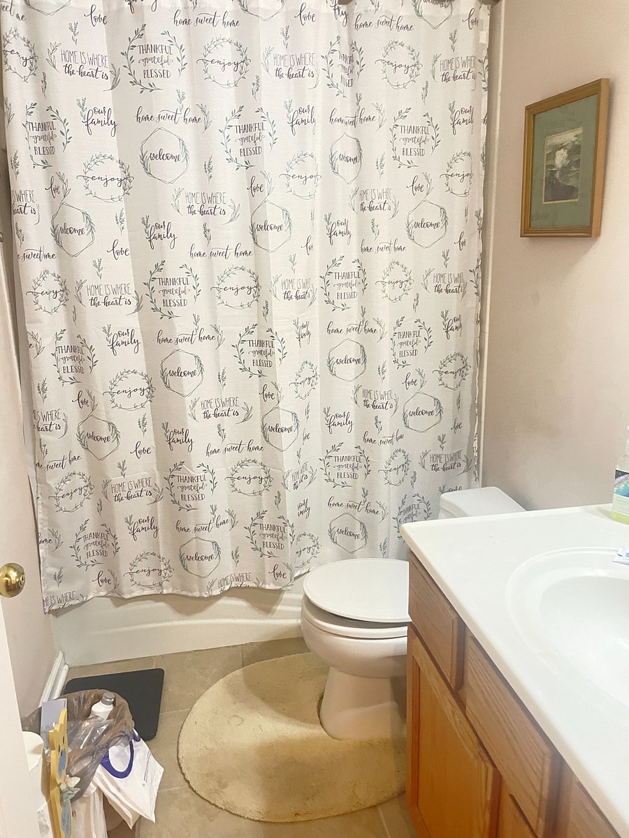 Full bathroom in the hall. bathroom with anyone else. 