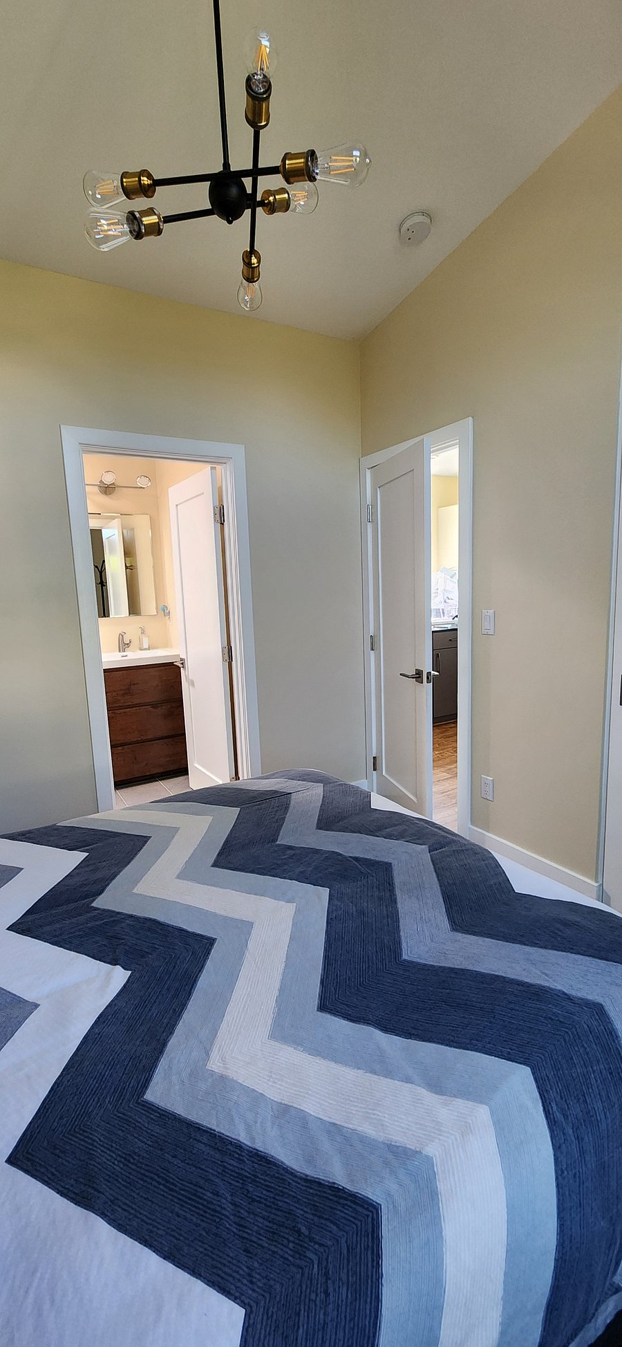 Bathroom is connected to the bedroom.
