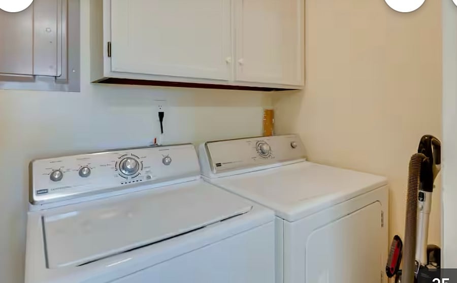 laundry off kitchen
also 1/2 bathroom off kitchen