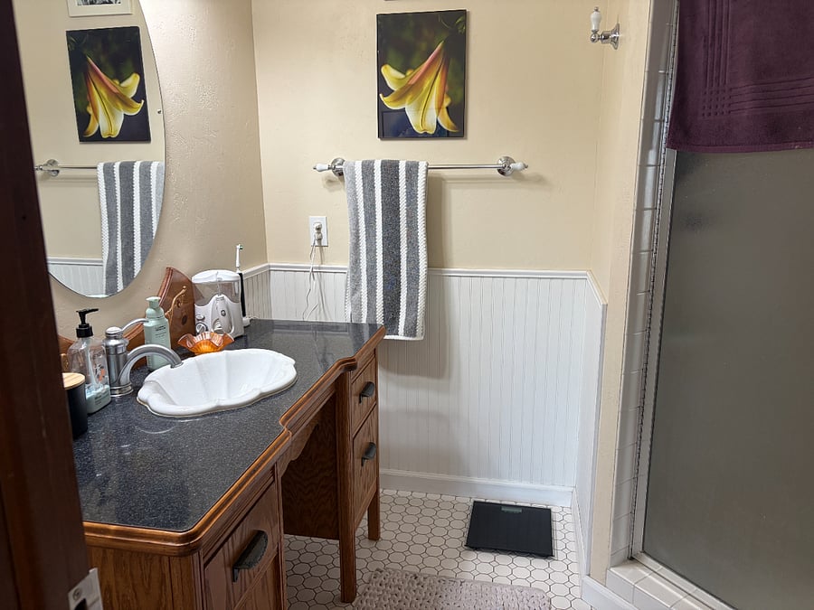 Master suite bath with shower