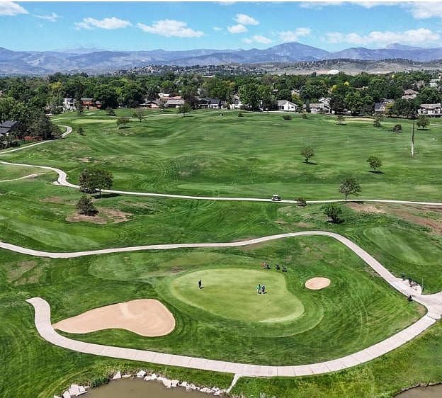Aerial view golf course