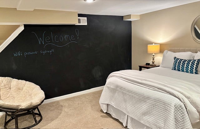 Bedroom and blackboard