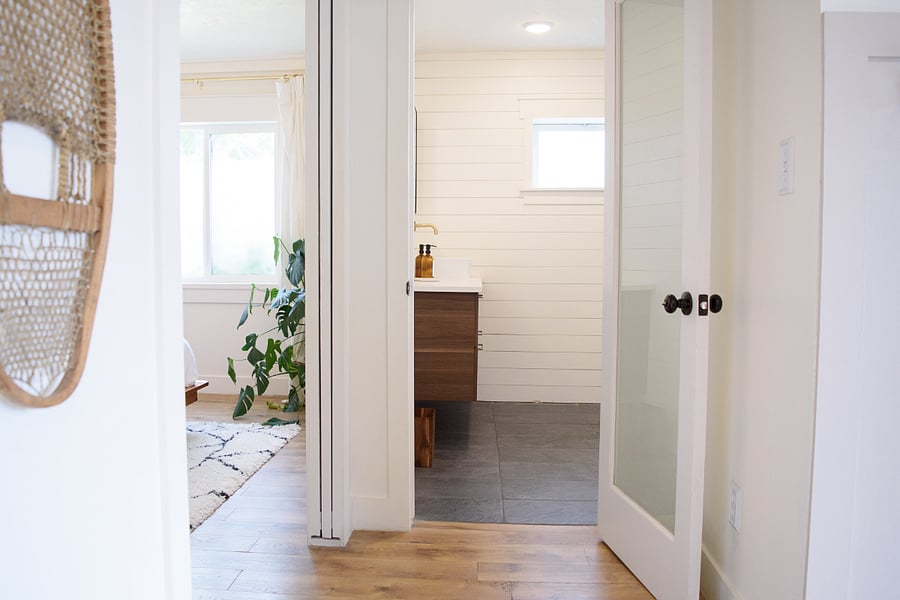 Hallway to bedroom and bathroom