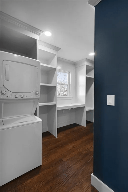 This is the washer/dryer and desk that is shared within your unit.