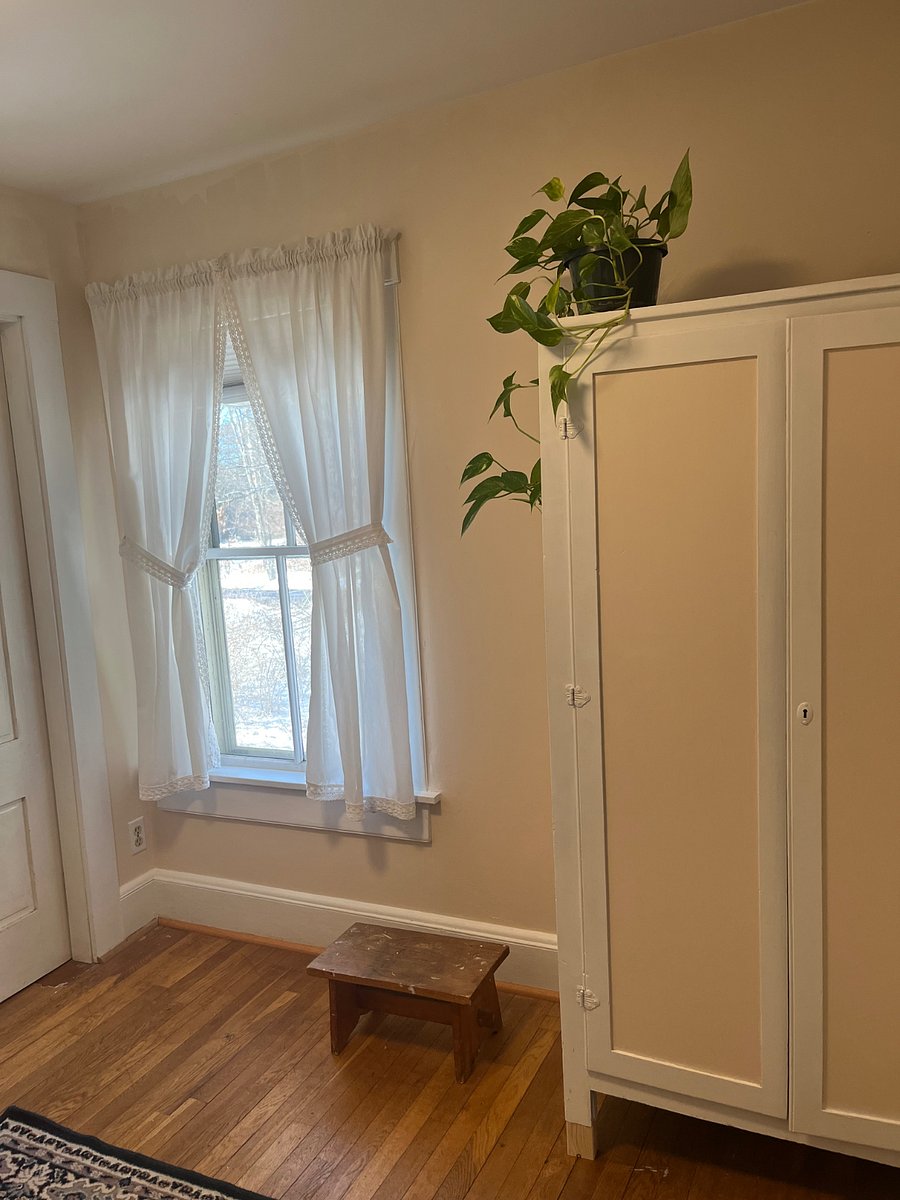 Armoire with full length mirror in study
