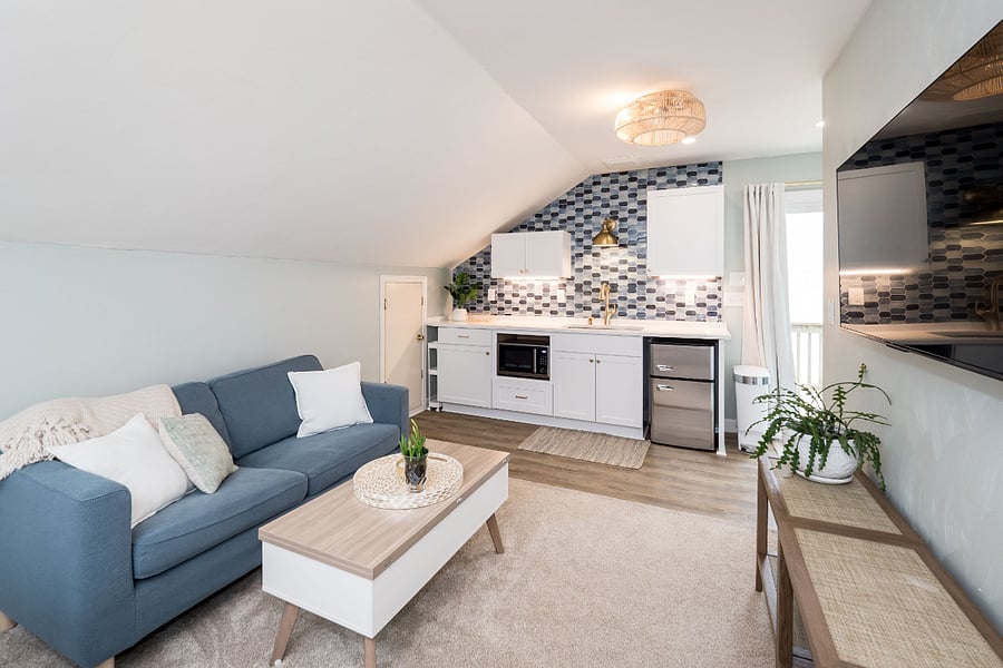 Your living space flows seamlessly while feeling like separate from your bedroom and kitchen