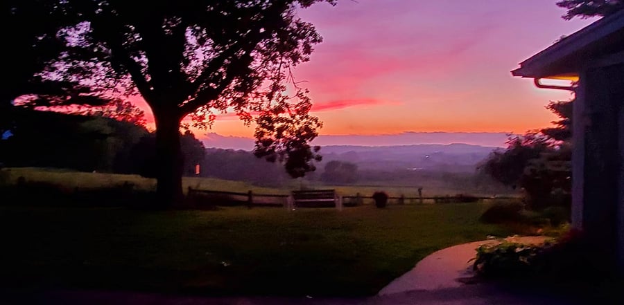 The view of the valley from the driveway