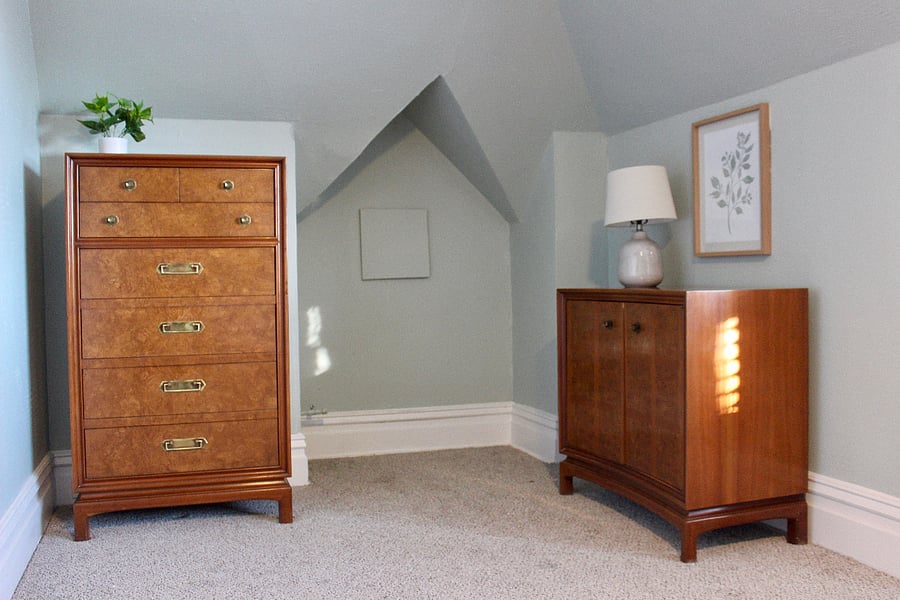 Ample dresser and closet space in the bedroom