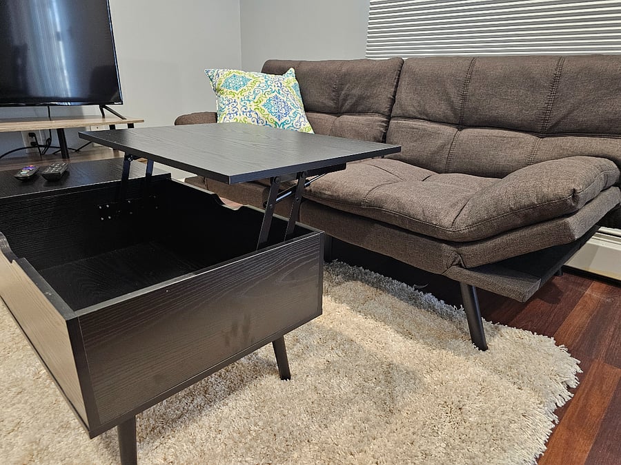 Coffee Table with Elevatable Laptop Work Surface