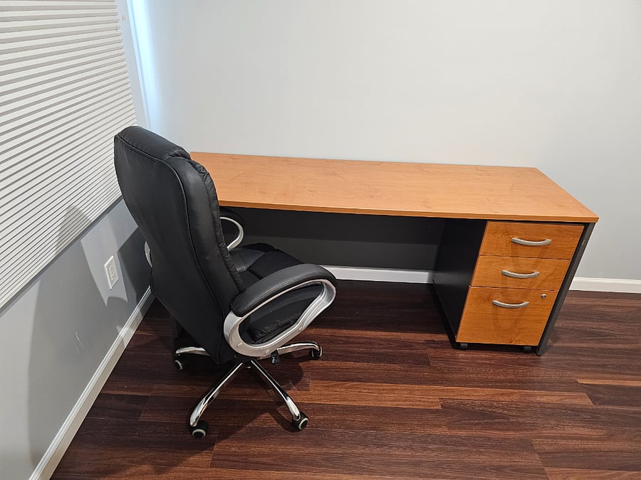 Work Desk with Ergonomic Executive Chair