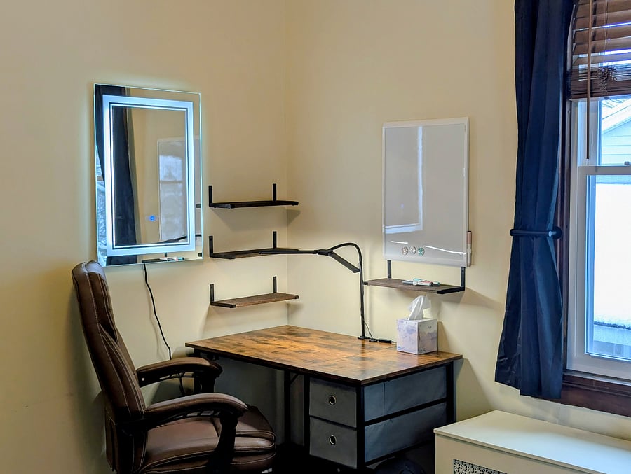 Work station in back bed room