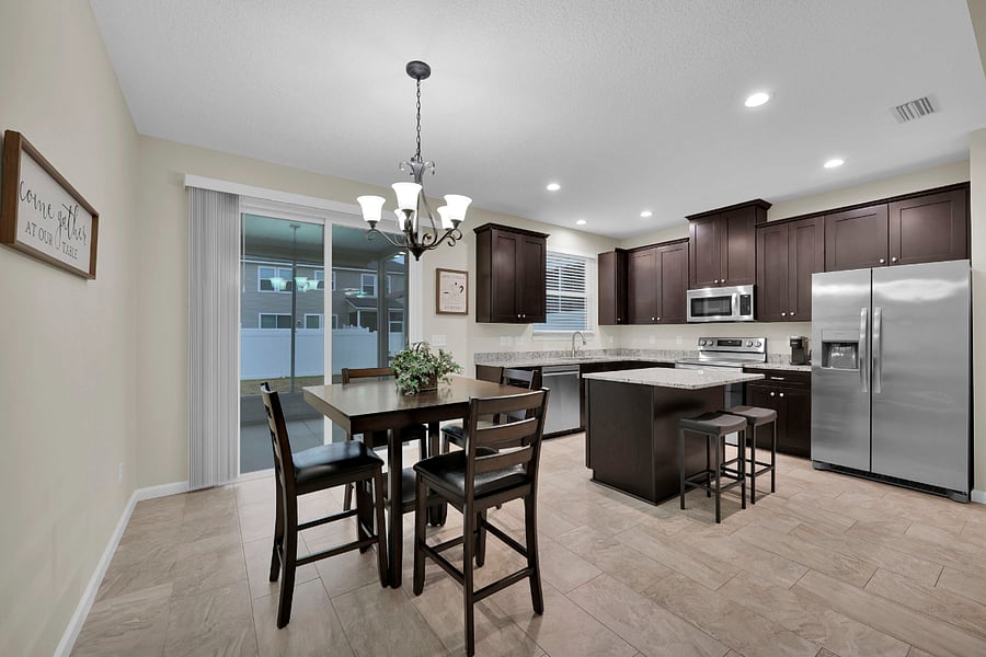 View from dining area to kitchen