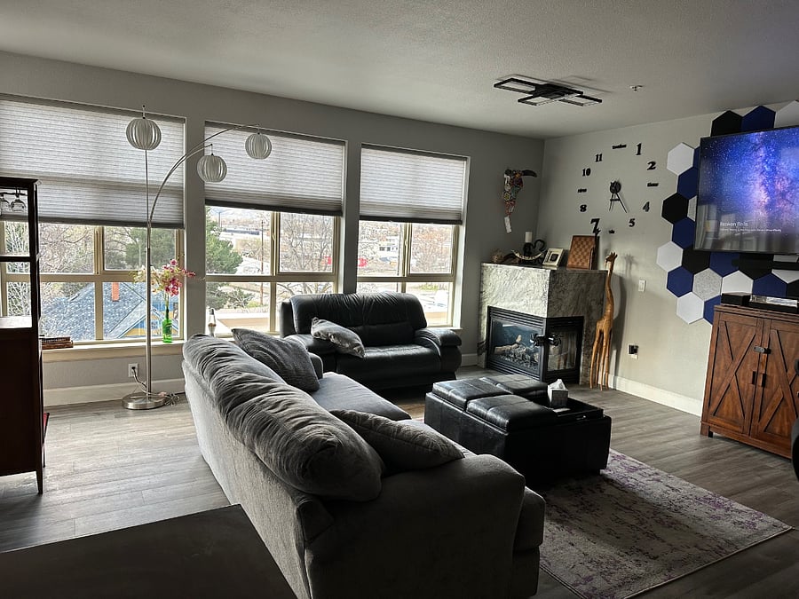 Living room with sound tiles