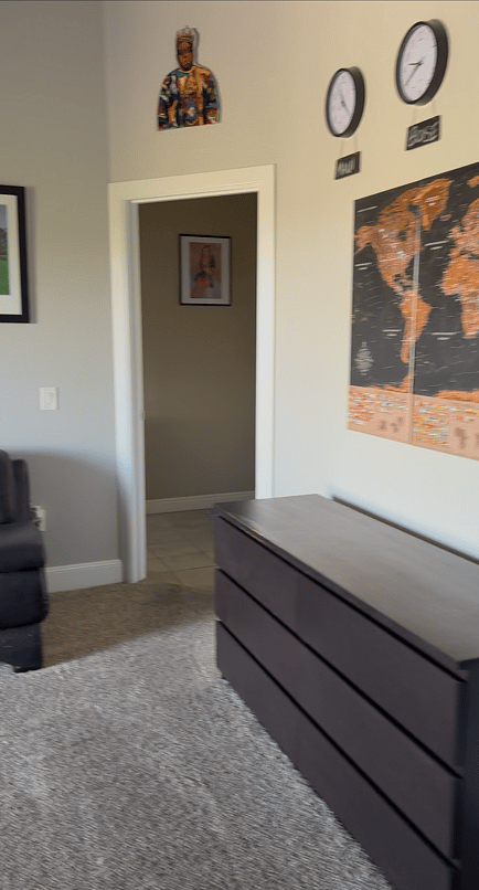 Loft dresser and to bathroom