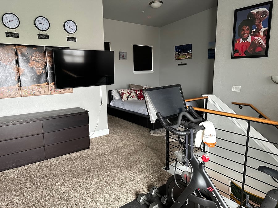 Peleton master TV and Bed