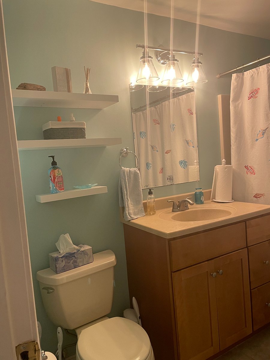 Bathroom with towels and basic necessities to get you started.