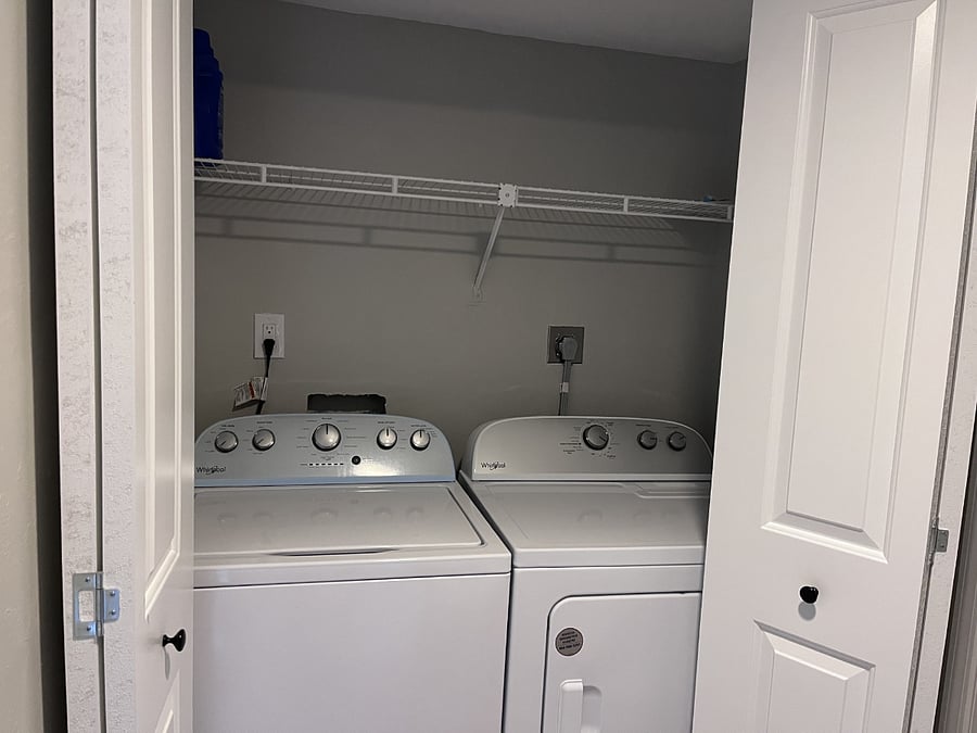 Full-sized washer and dryer.