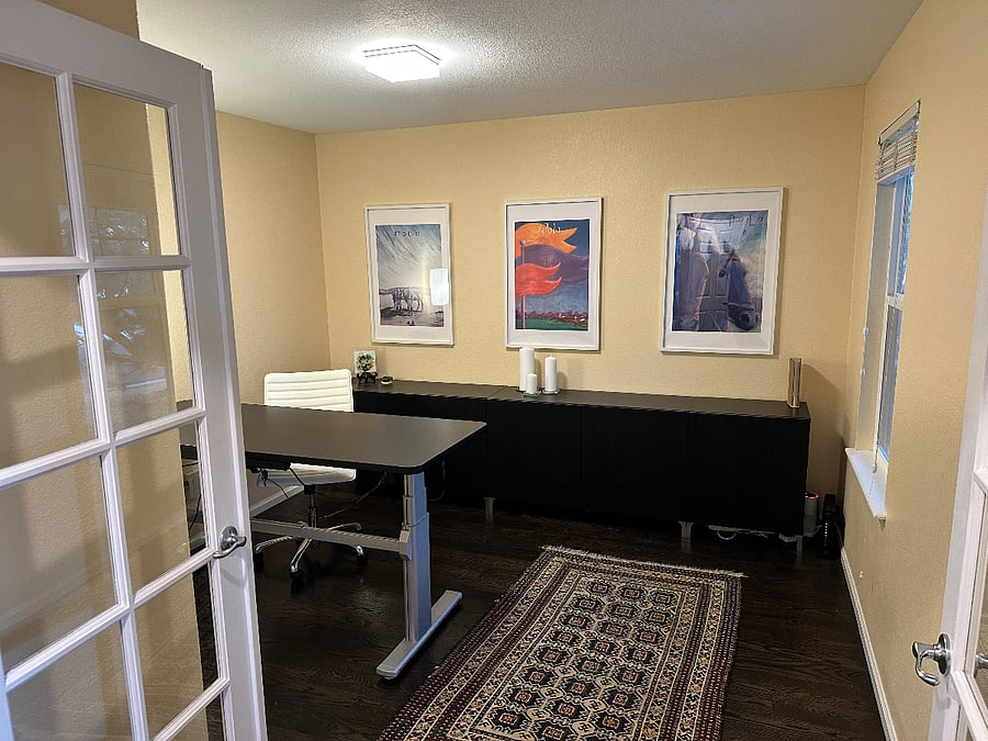 Home Office with adjustable height desk