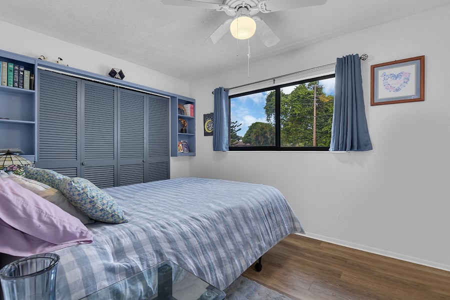 2nd Guest Room with black out curtains and nice view