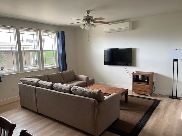 Living room with AC.