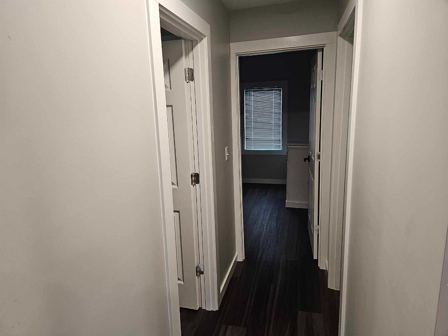 Main Floor Hallway (bathroom on the left, second bedroom straight ahead, master on the right)