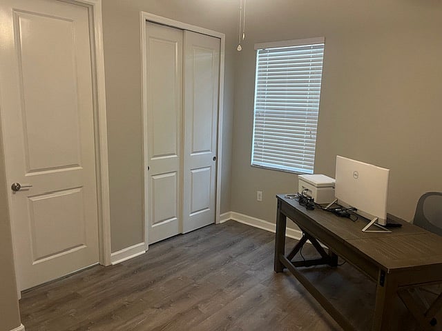 Dedicated computer workspace in unused bedroom -2nd door on Left after entering home