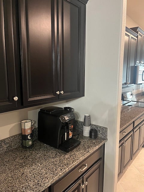 Coffee nook opposite the pantry.