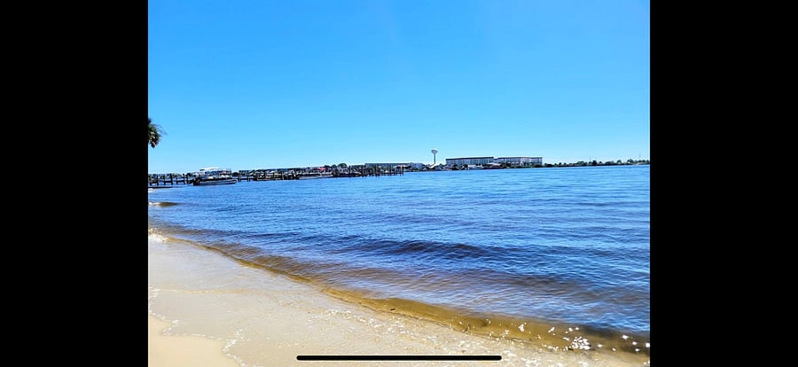 Bay access behind condo