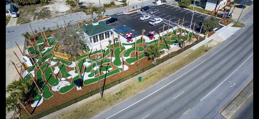 Mini golf a couple minutes walk away