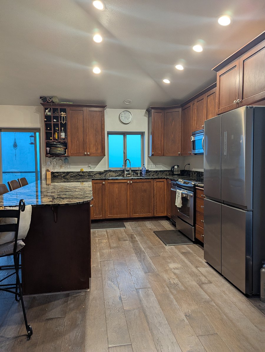 Kitchen faces north.