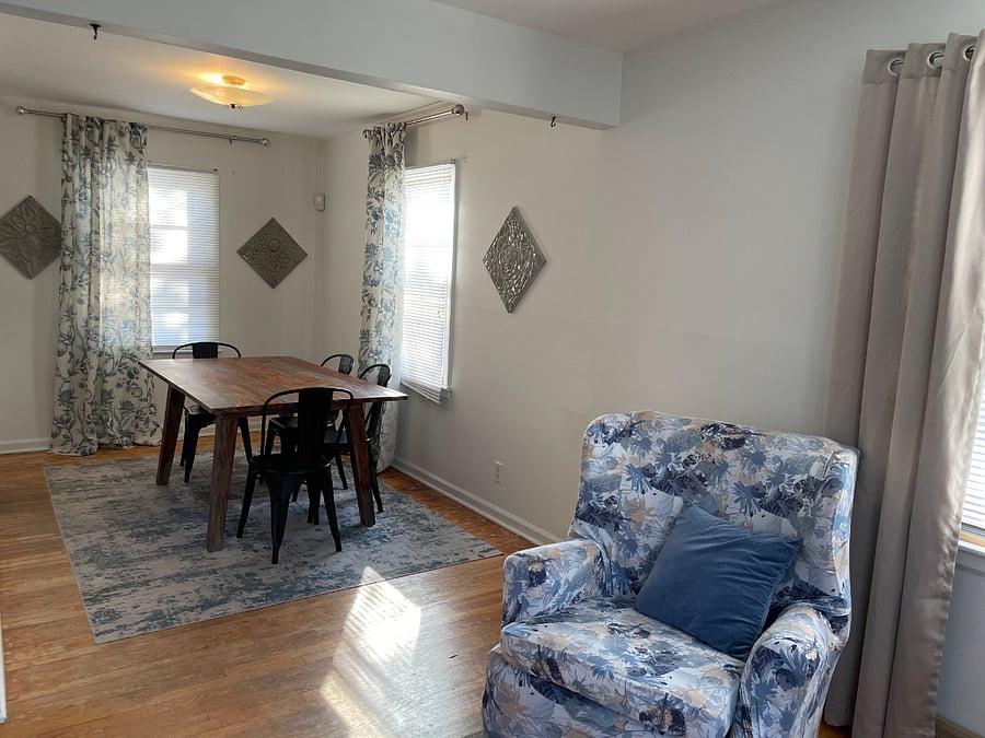 Living room looking into dining room