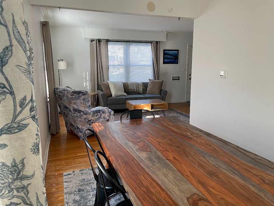 Dining room and living room