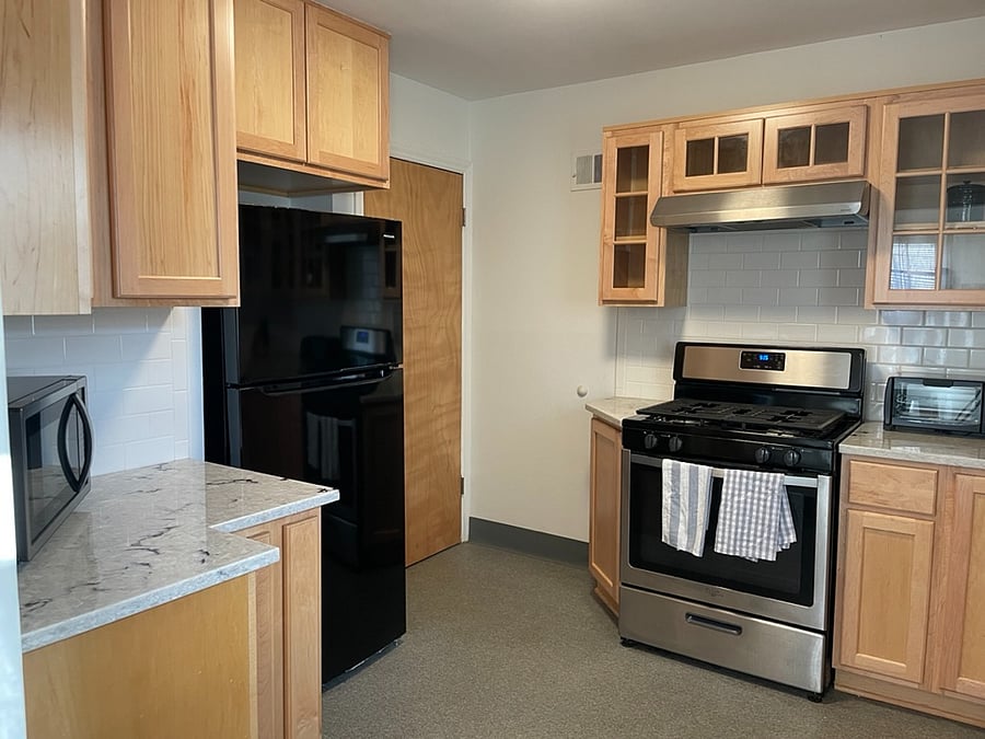 Stairs to basement/garage in kitchen