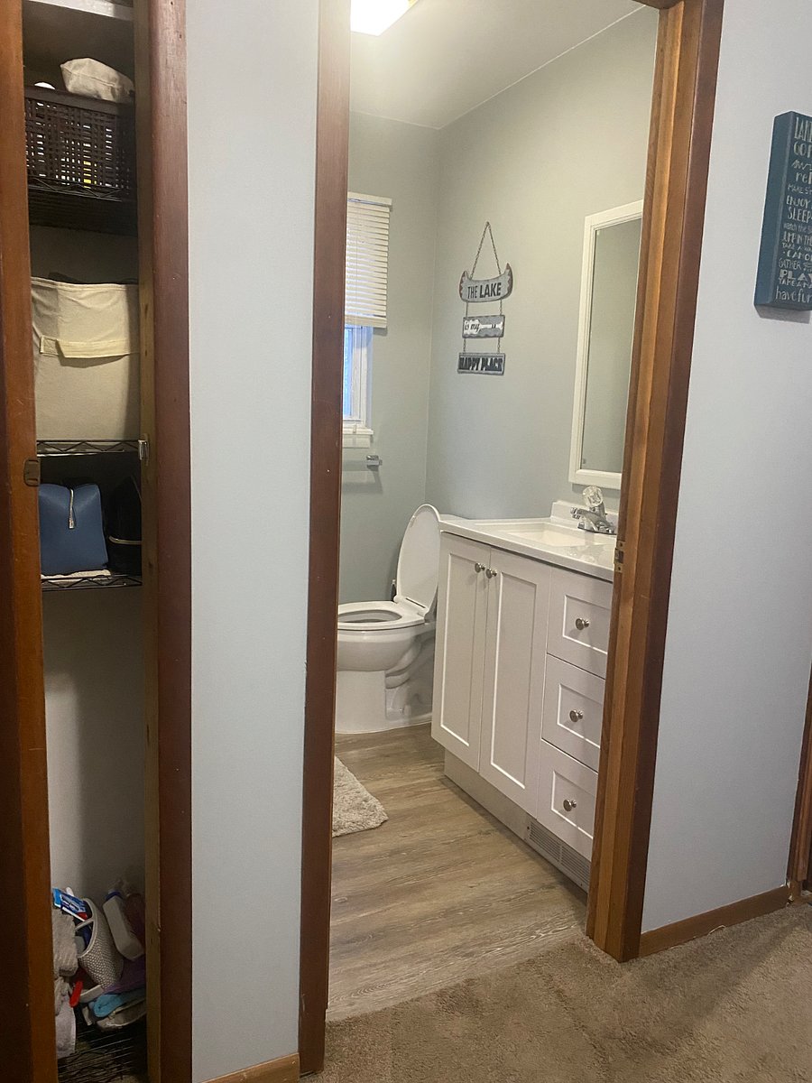 Linen closet for additional storage. Items will be removed upon arrival