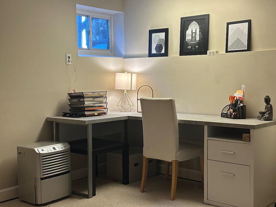 Basement office area