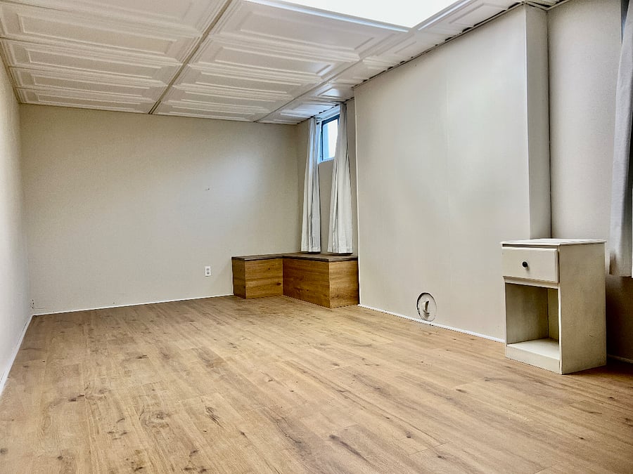 Bonus room in Basement. Heated and Airconditioned.  Closet for additional clothing storage if needed.