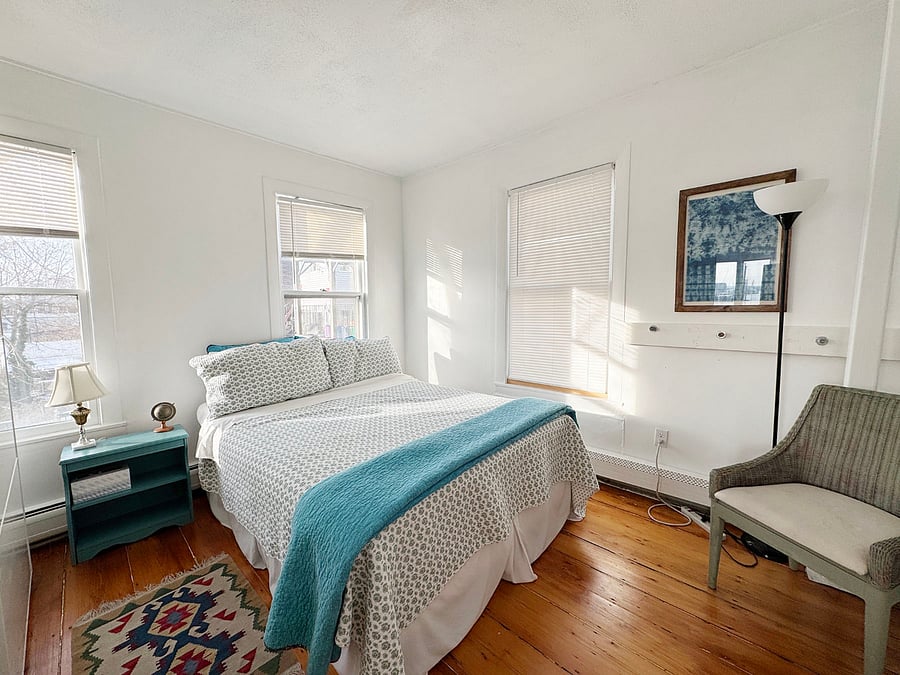 The second bedroom has a large floor to ceiling closet and even more beautiful views out of the side of the house towards the city