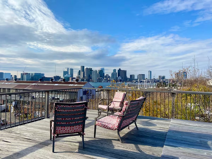 Our roof deck offers amazing views of historic and beautiful Boston Harbor.