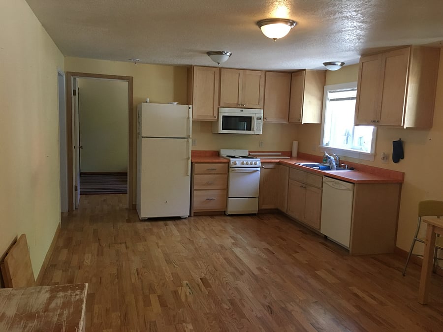 Kitchen (Furnishings not shown include tall table with stools, butcher block, cookware, dishware, glassware and utensils)