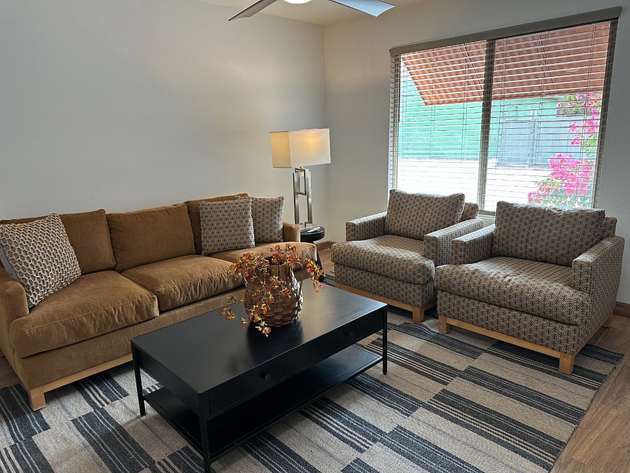 Comfortable sofa and chairs.