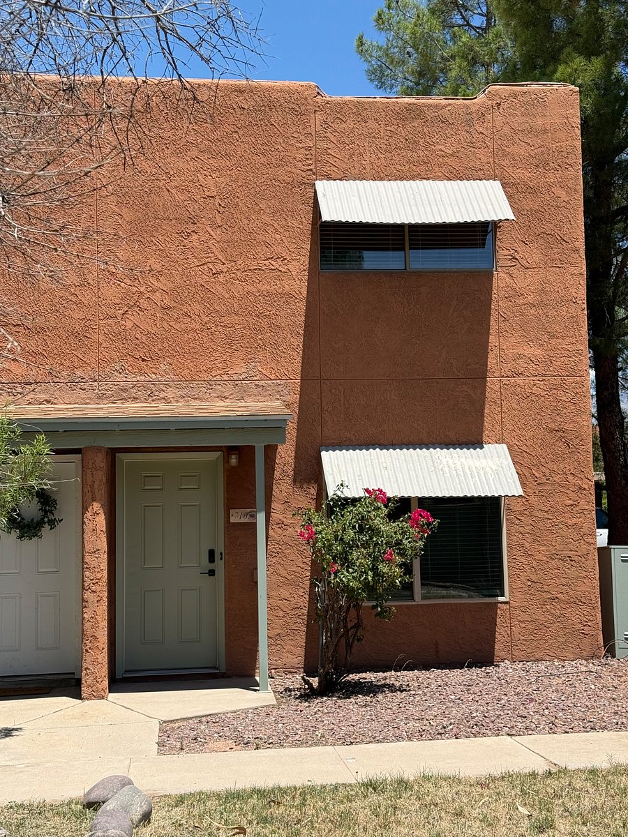Covered front door.