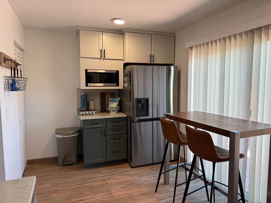 Coffee Bar with Microwave and Welcome Amenities.