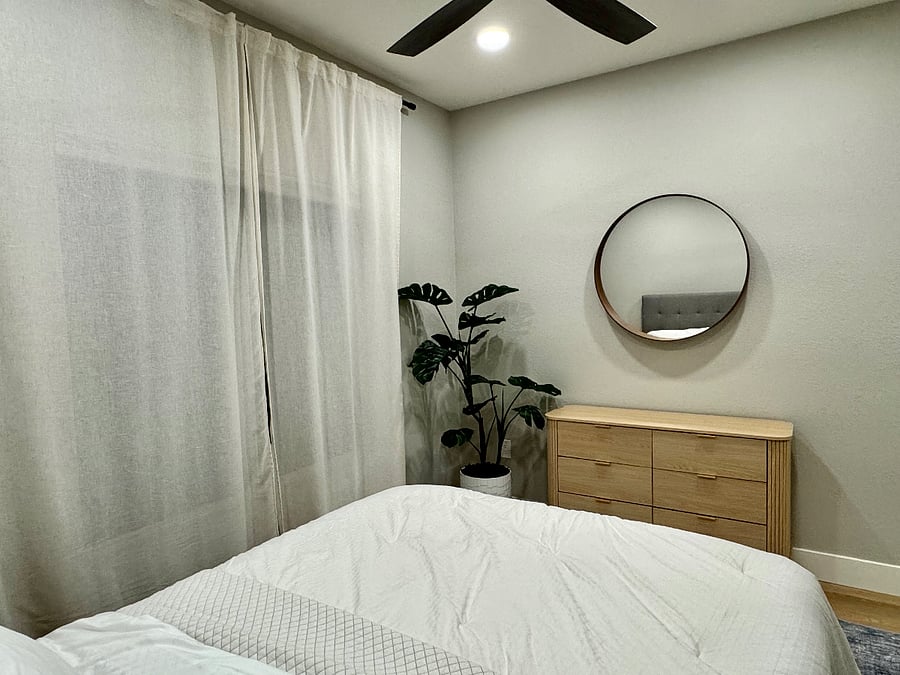 Additional storage space in primary bedroom