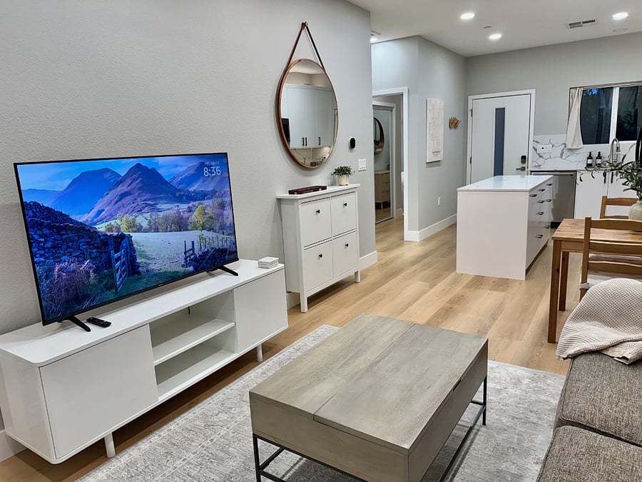 Living room with a 55" Smart TV